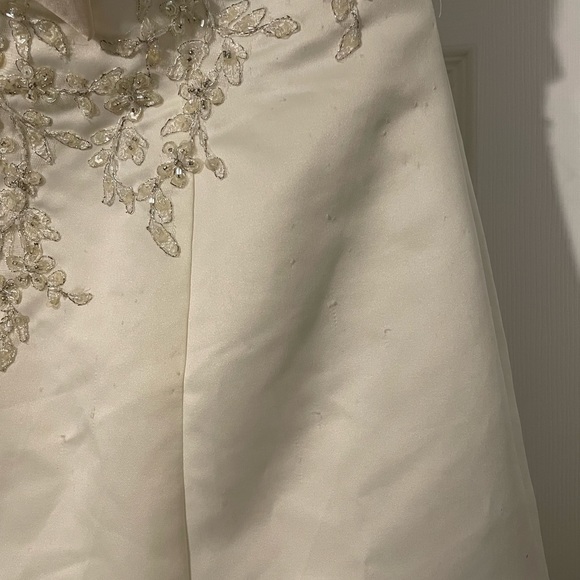 David’s Bridal Wedding Dress Ivory/Champagne Size 8 - Picture 7 of 14